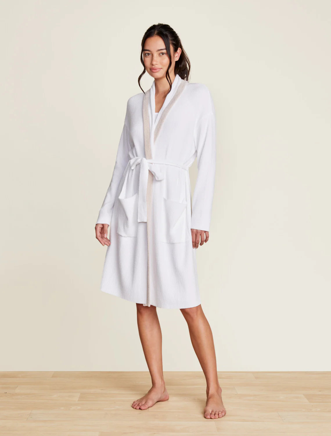 Barefoot Dreams CCUL Tipped Ribbed Short Robe