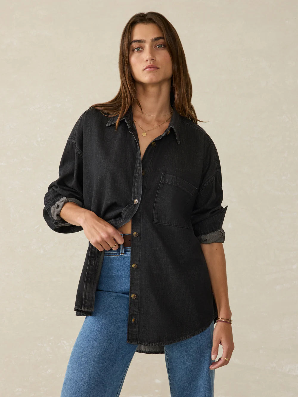 Faherty Sunfair Denim Shirt