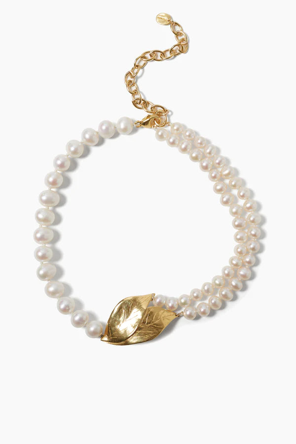 Chan Luu Falling Leaf Necklace White Pearl