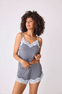 PJS Wild Dreams Charcoal Lace Set