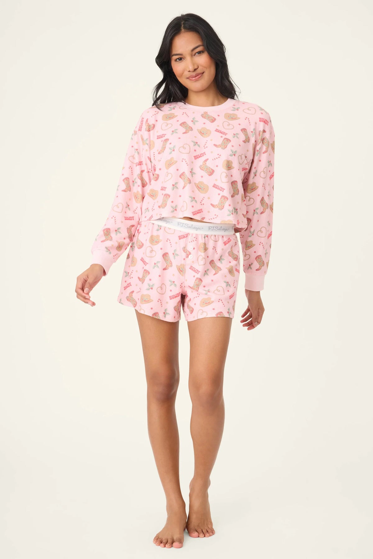 PJS Western Holiday Shorts Set