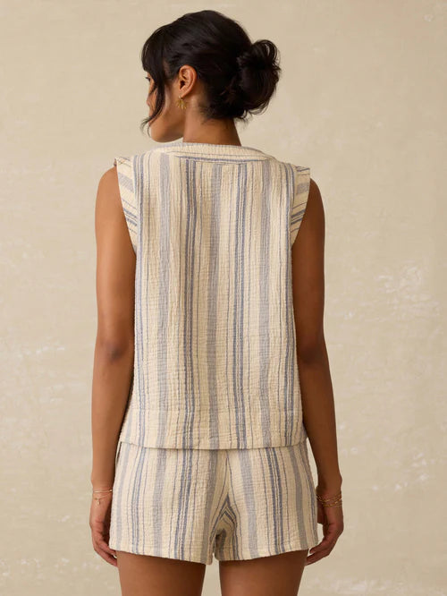 Faherty Dune Cotton Gauze Sleeveless Popover