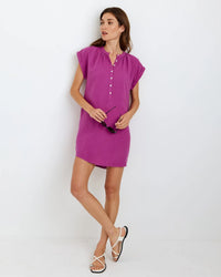 BD Wild Plum Cap Slv Henley Dress