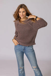 WS Tara 3/4 Sleeve Chunky Cotton Crew