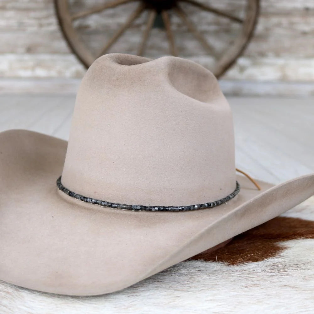 WL Black Jasper Stone Hat Band