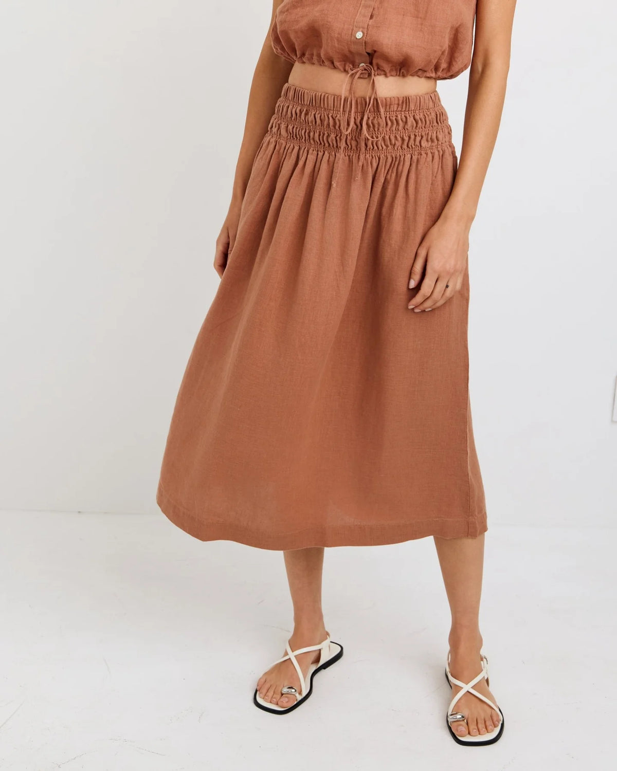 BD Smocked Waist Gathered Skirt