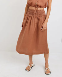 BD Smocked Waist Gathered Skirt