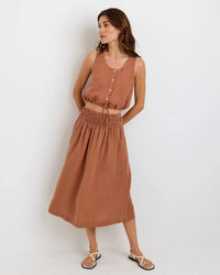 BD Smocked Waist Gathered Skirt