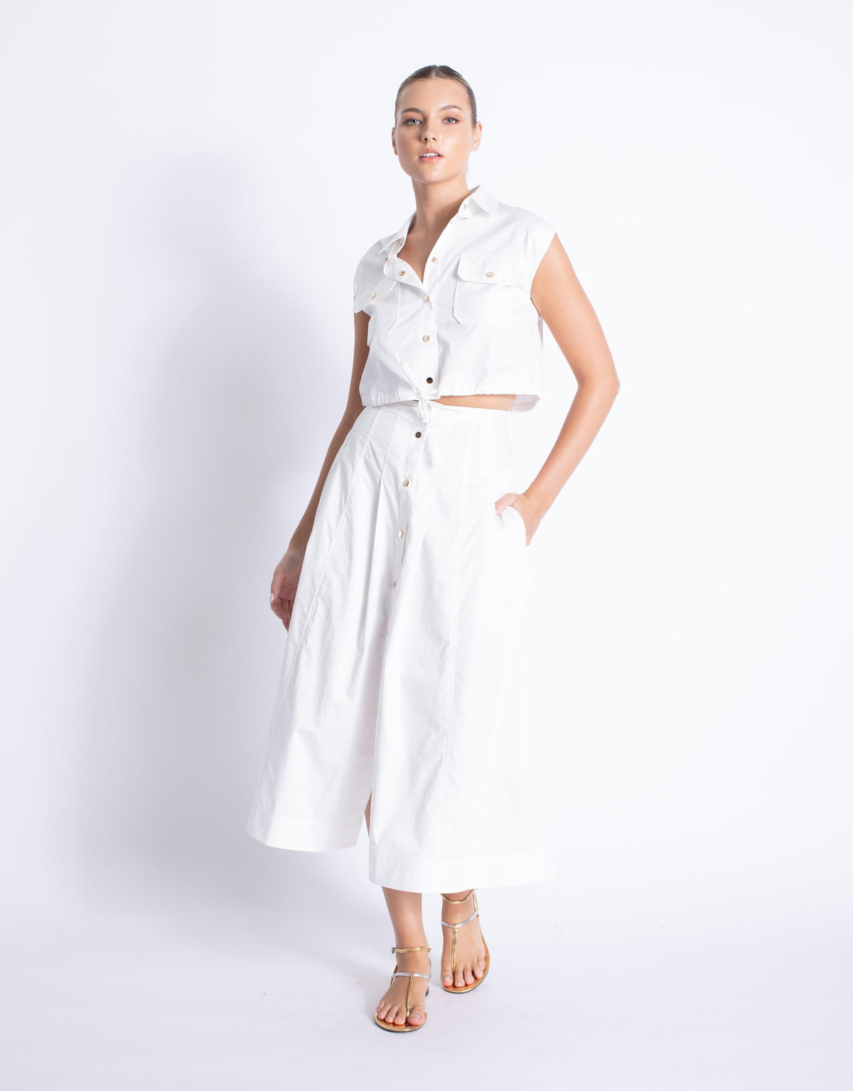 Karina Grimaldi Eden Button Skirt