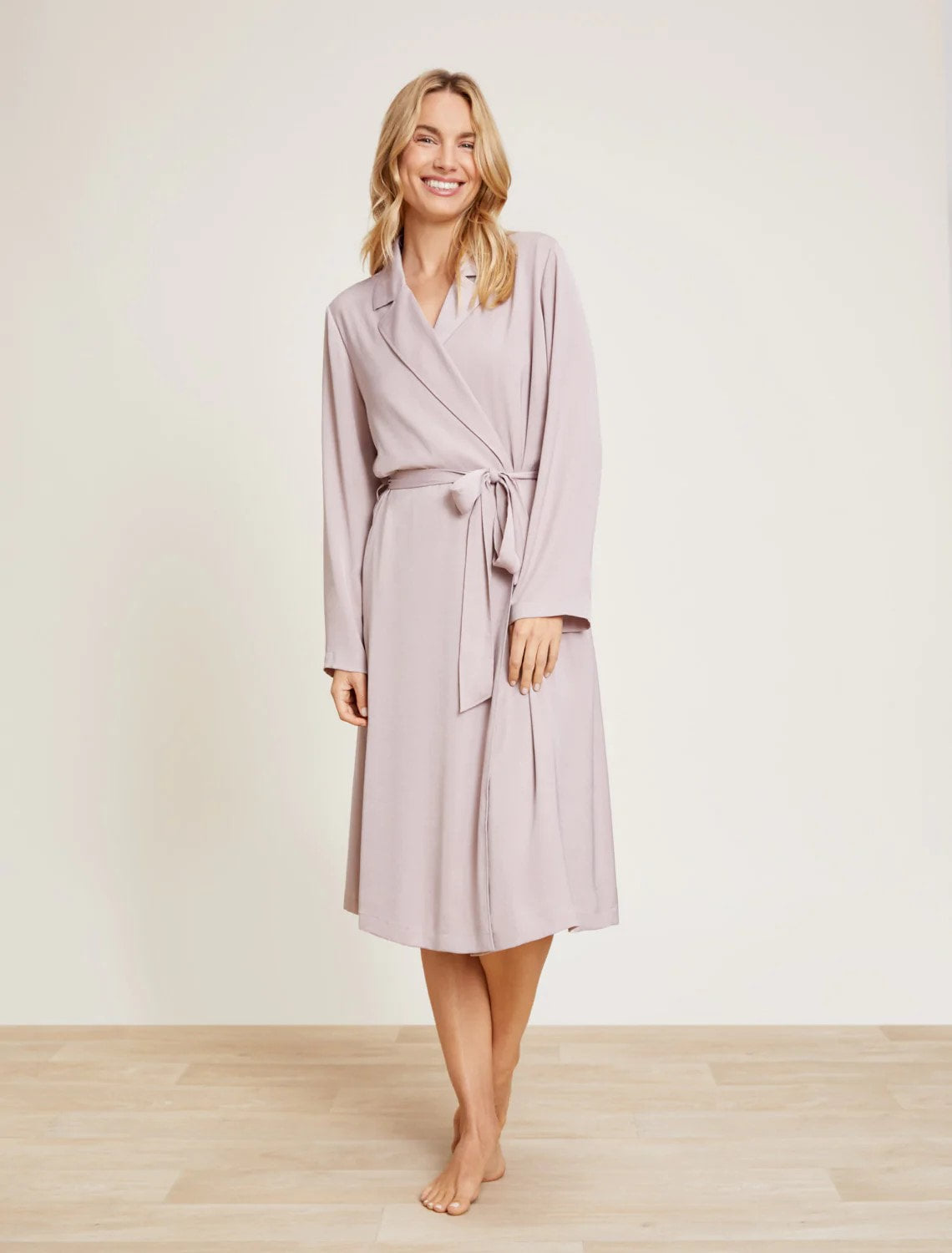Barefoot Dreams Washed Satin Notch Collar Robe