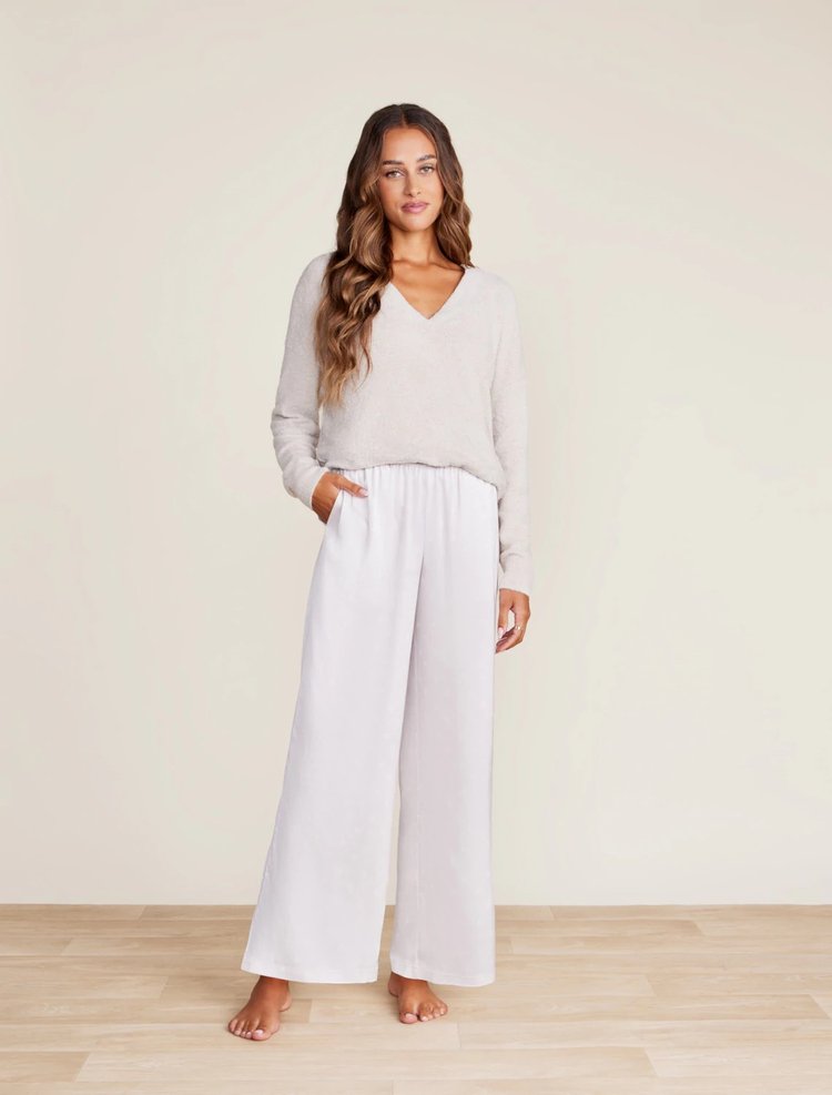 Washed Satin Wide Leg Pant