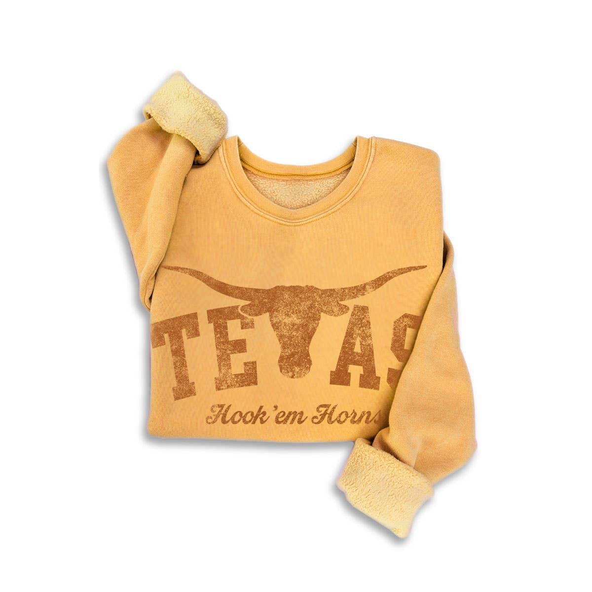 Texas Hook Em Sweatshirt Mustard
