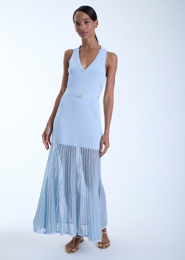 Karina Grimaldi Orla Knit Maxi Dress Sky