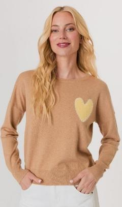 J Society Emb. Heart Crew Yellow Camel