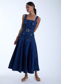 Karina Grimaldi Jenna Midi Dress Denim