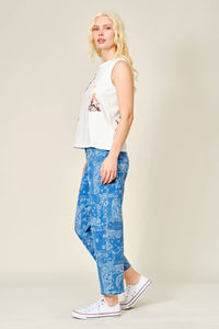 Western Emb Sleeveless Top