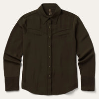 Stetson Twill Western Shirt Brown