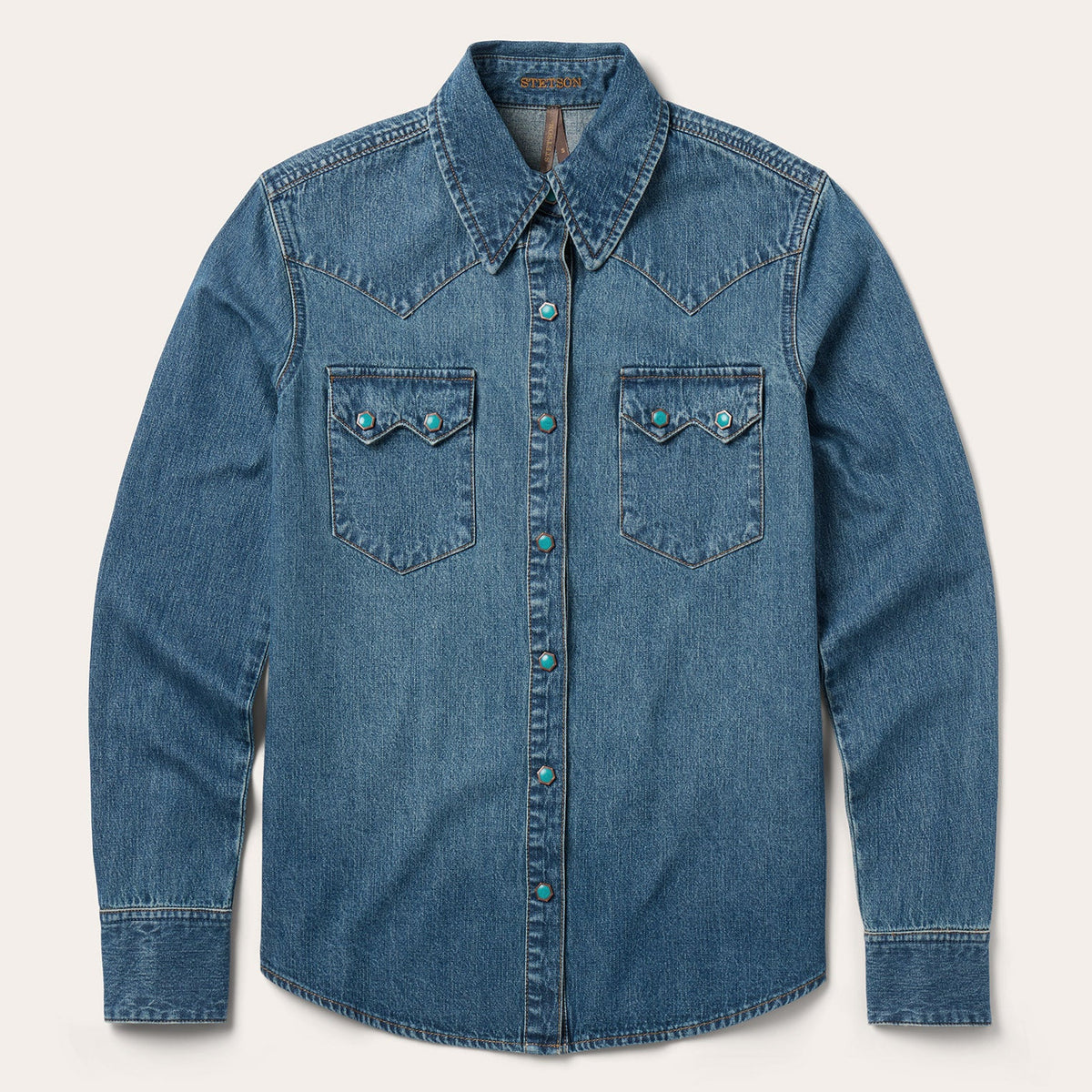 Stetson Turquoise Snap Denim Shirt