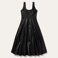 Stetson Black Leather Tank Dress