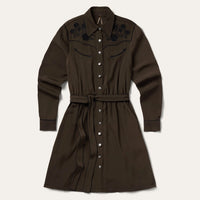 Stetson Smile Pocket Western Dress Chocolate