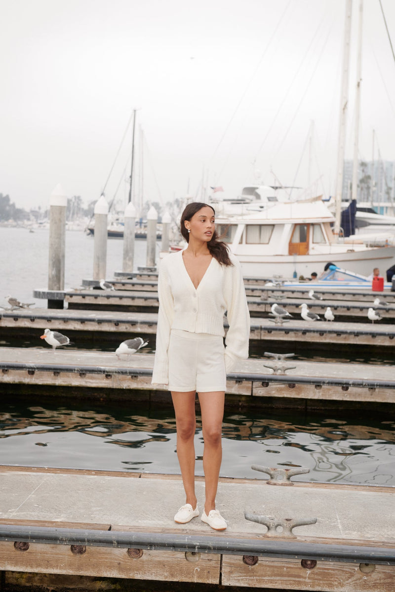 Barefoot Dreams CCL Cotton Ribbed Button Front Cardigan