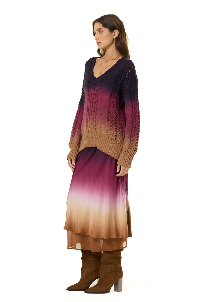 YFB Perrin Layered Midi Skirt Wholegrain