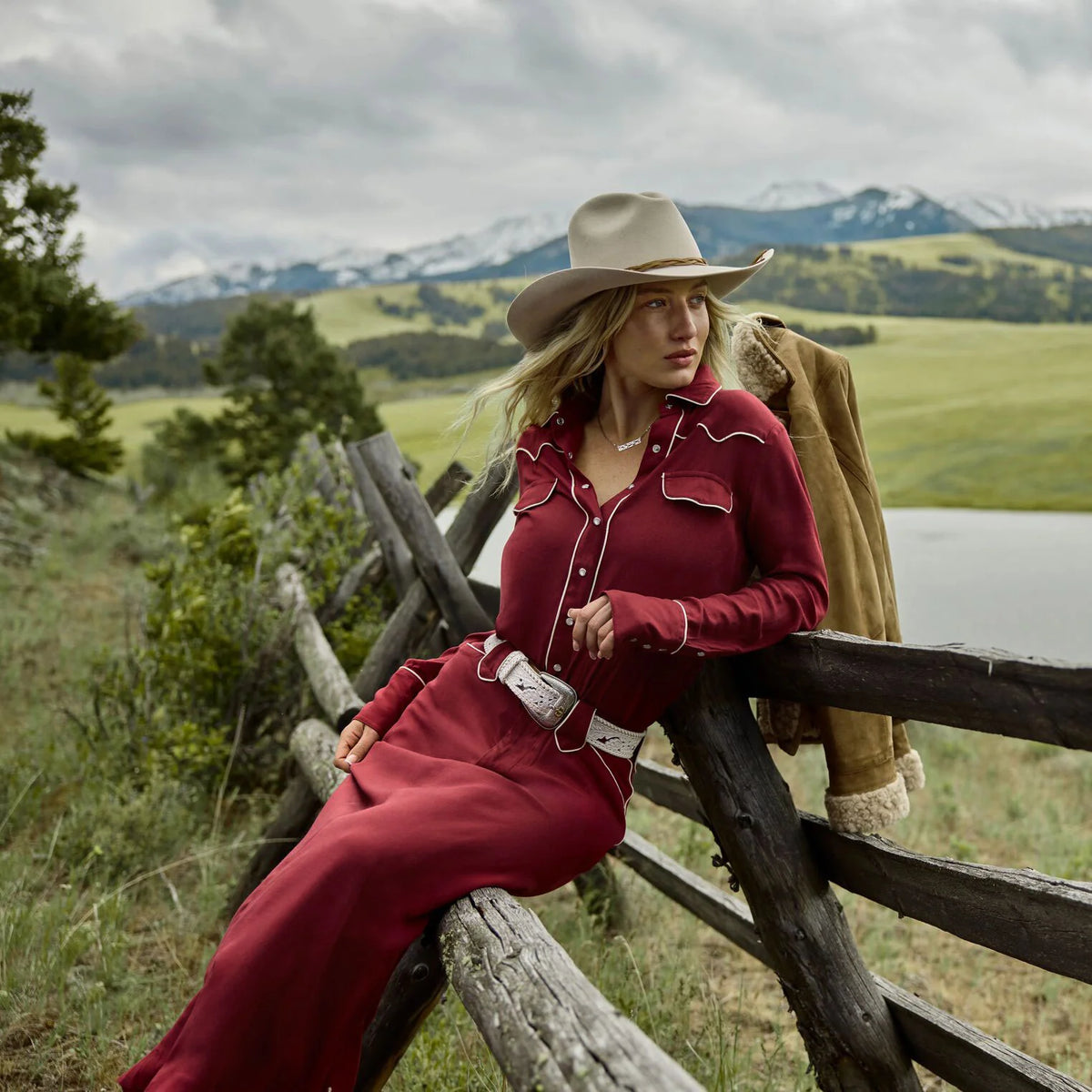 Stetson Twill Western L/S Wine