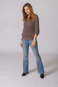 WS Tara 3/4 Sleeve Chunky Cotton Crew