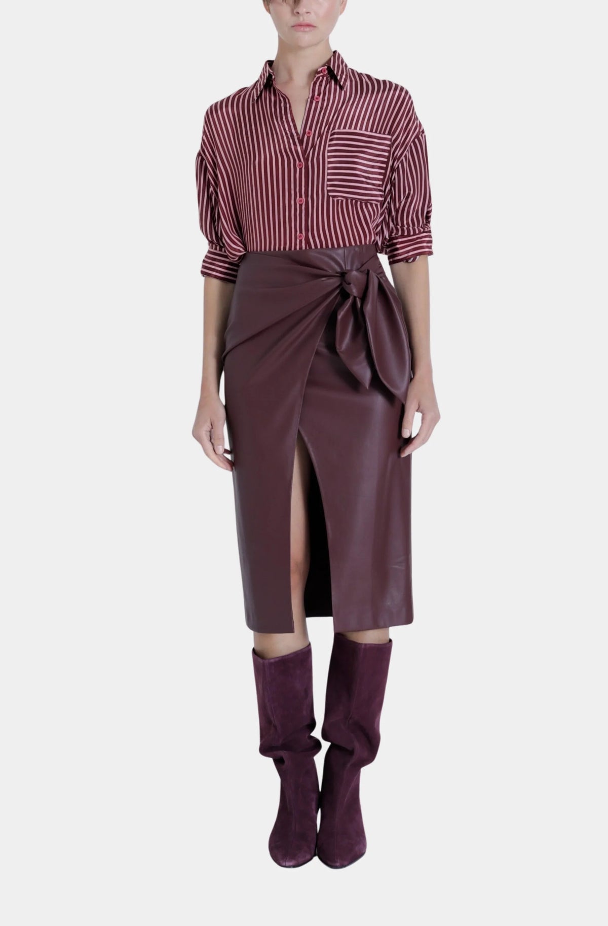 Karina Grimaldi Sybill Leather Skirt