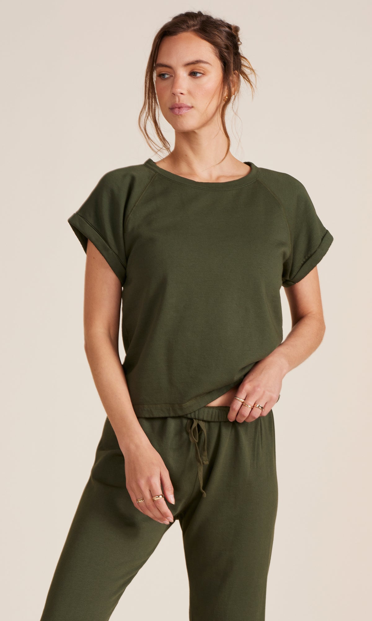 Bobi Boatneck Roll Slv Raglan