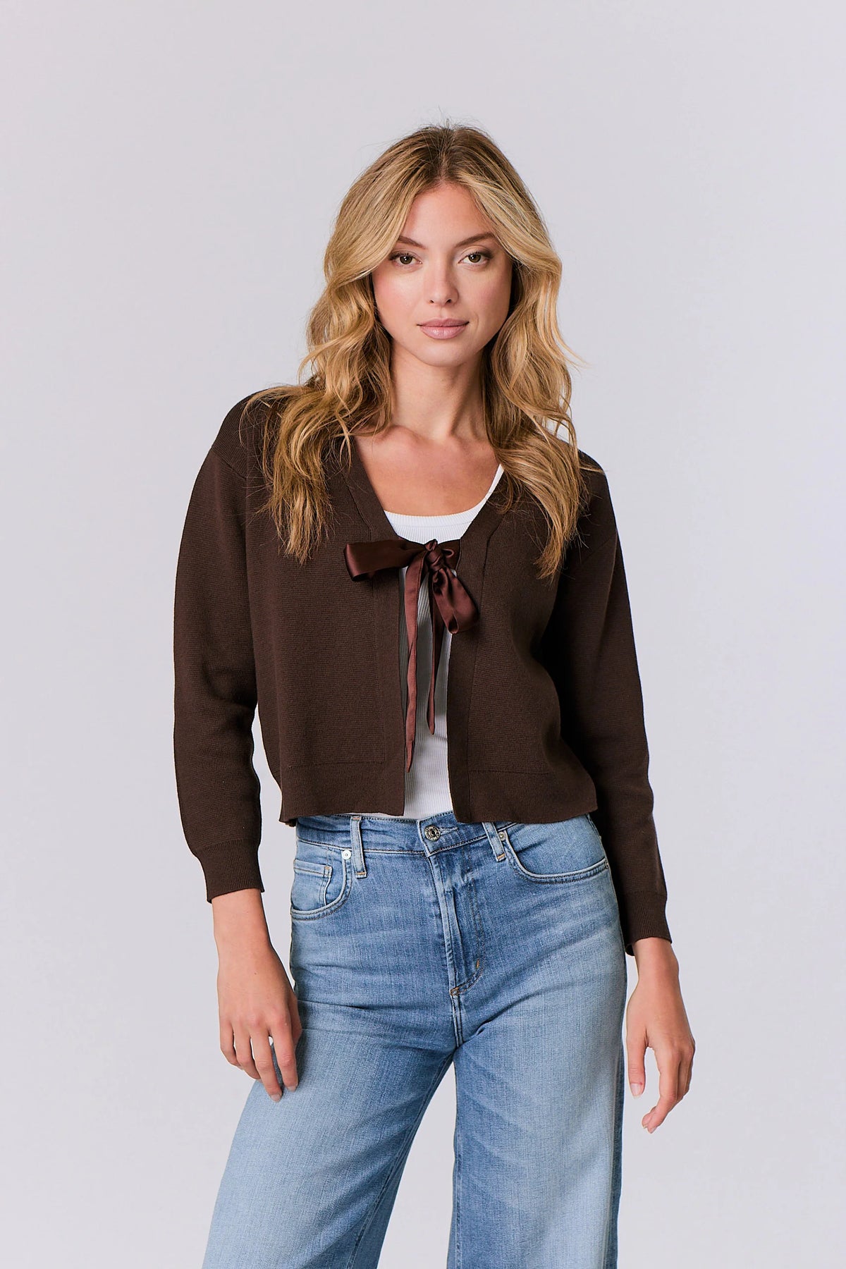 J Society Tie Front Cardi Choco