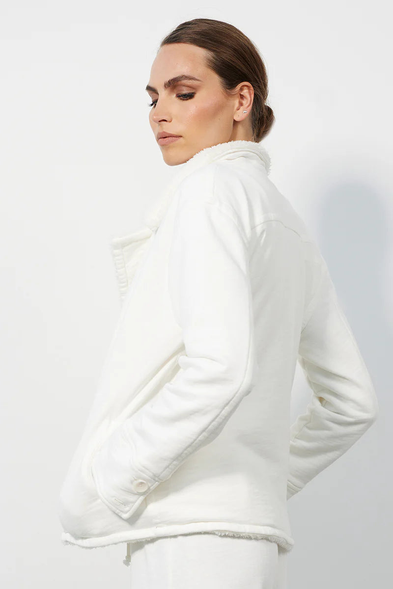 Bobi Sherpa Lined Peacoat White