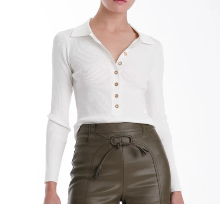 Karina Grimaldi Ivory Valentina Knit Top
