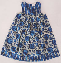 Yo Baby Indigo Floral Printed Dress
