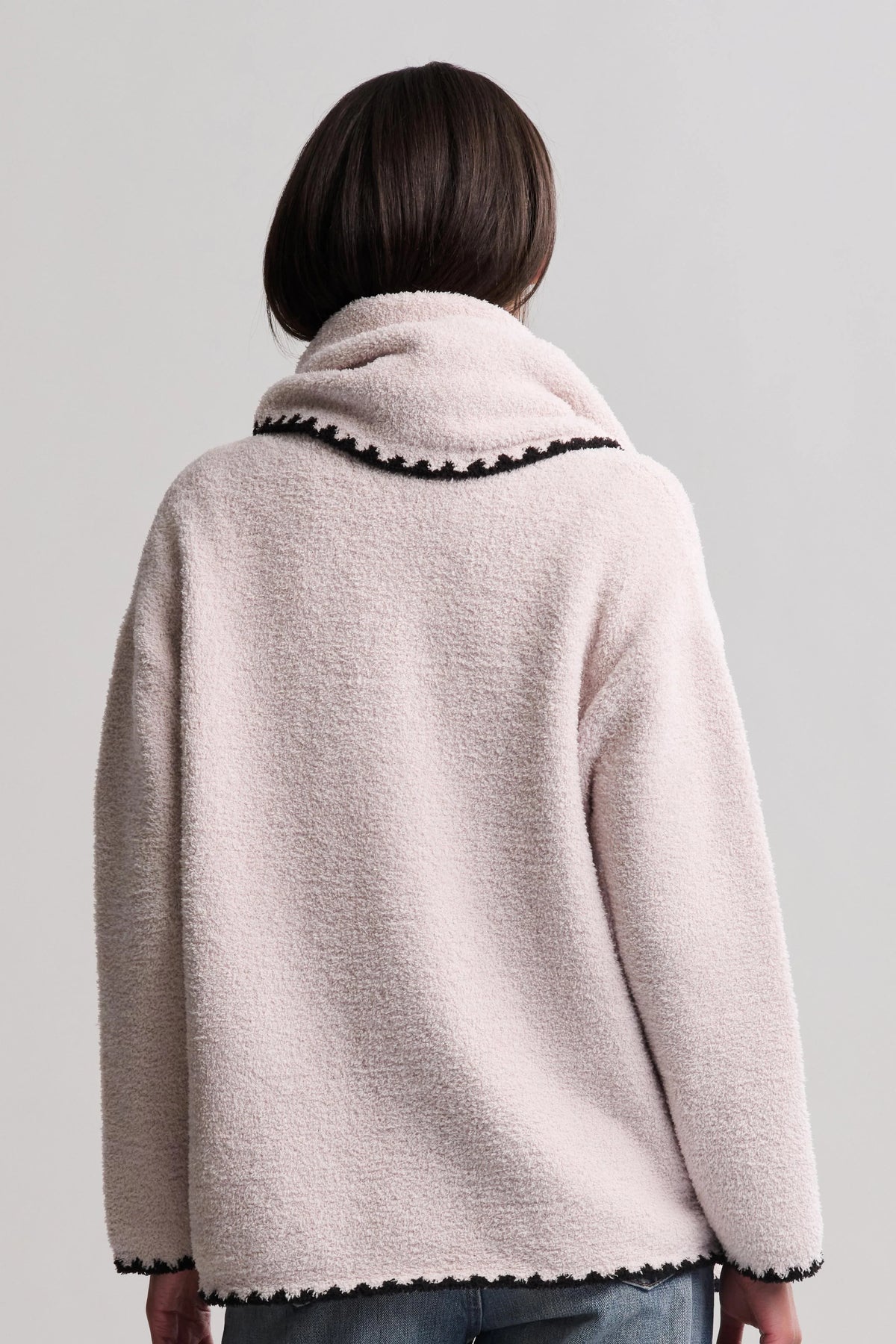 Barefoot Dreams CC Blanket Stitch Cardigan with Detachable Scarf