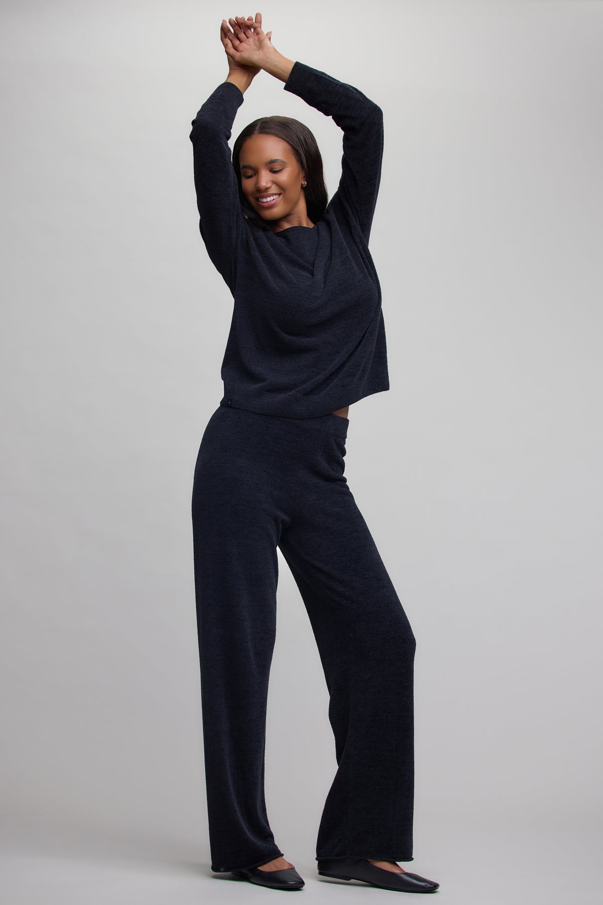 Barefoot Dreams CCUL Jersey Roll Pullover & Wide Leg Pant