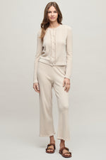Barefoot Dreams CCUL Pointelle Rib Ruffle Front Cardigan