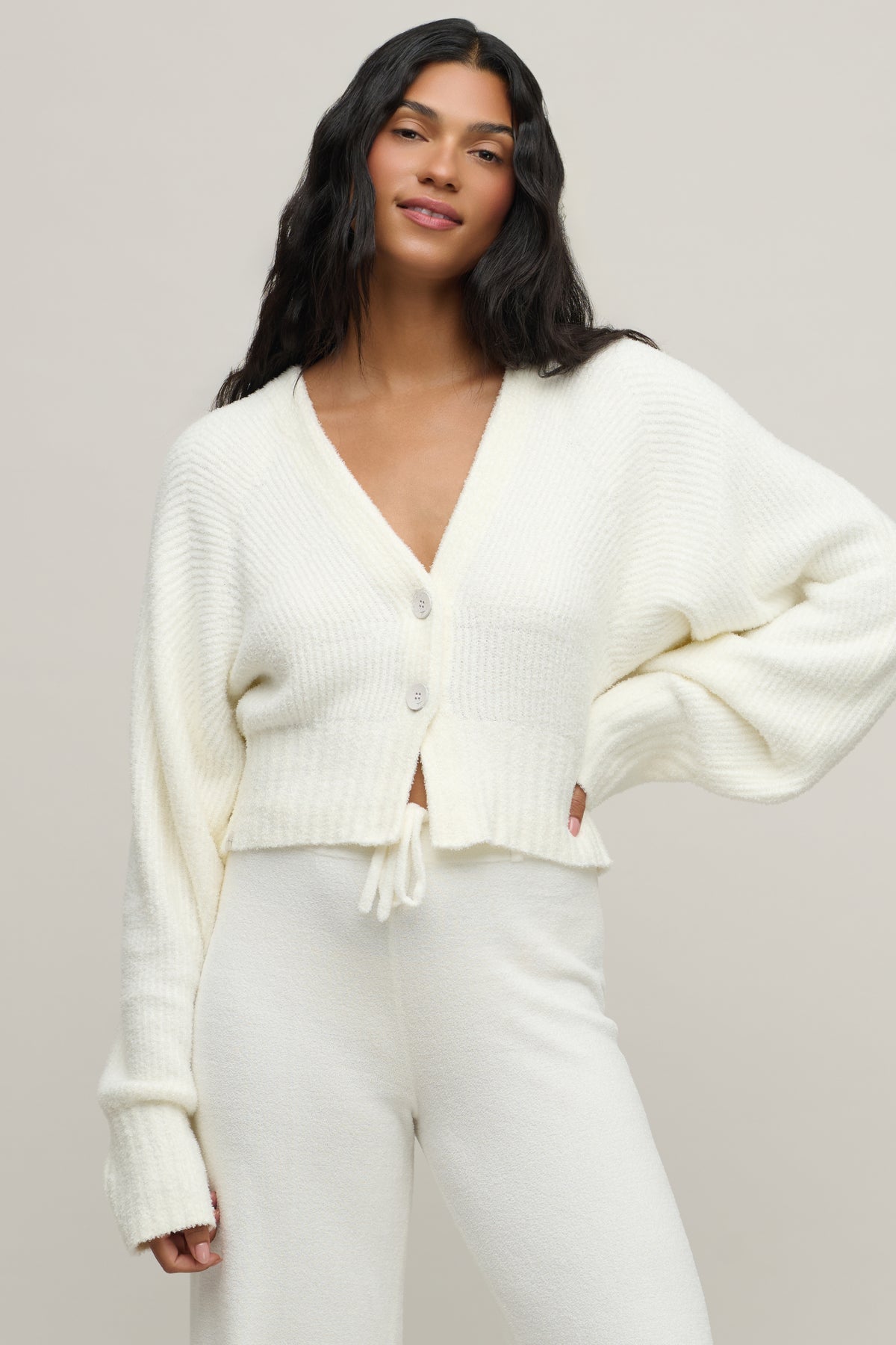 Barefoot Dreams CCL Cotton Ribbed Button Front Cardigan