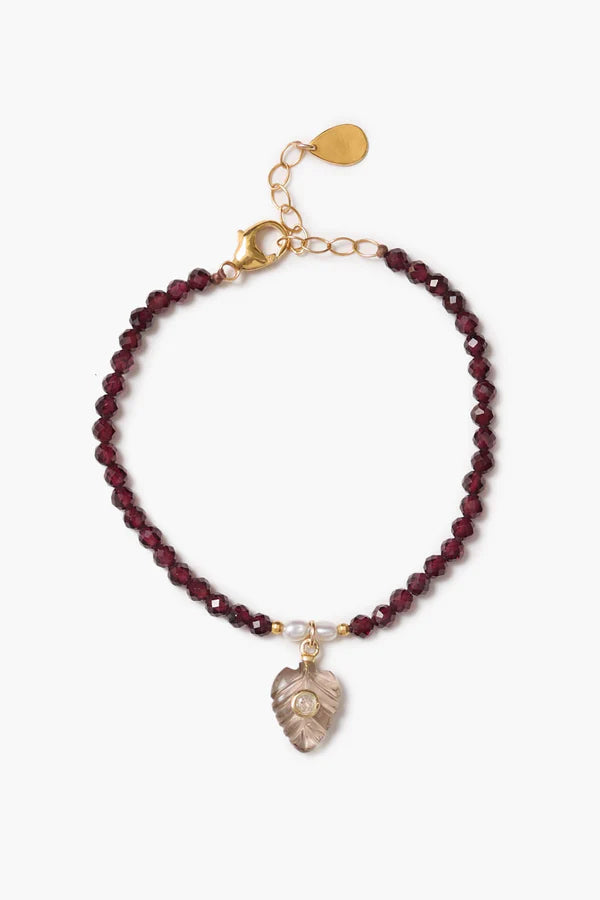 Chan Luu Fern Charm Bracelet Garnet
