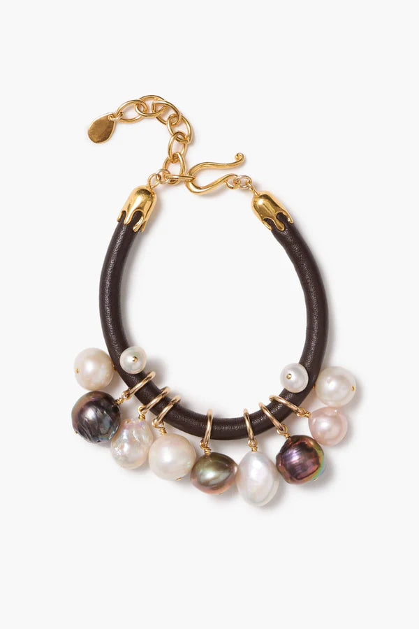 Chan Luu Lea Leather Bracelet Pearl