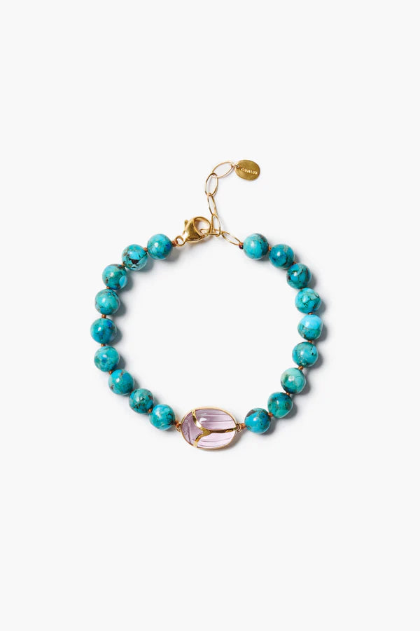 Chan Luu Scarab Bracelet Turquoise