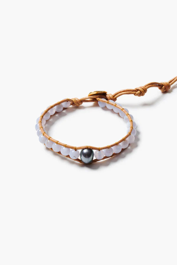 Chan Luu Nile Single Wrap Bracelet Blue Lace Agate