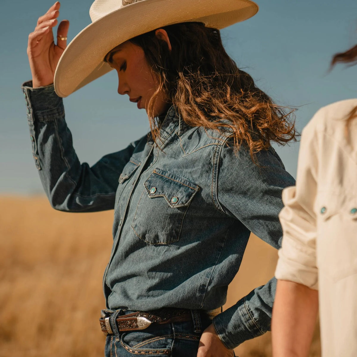 Stetson Turquoise Snap Denim Shirt