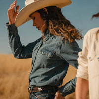 Stetson Turquoise Snap Denim Shirt