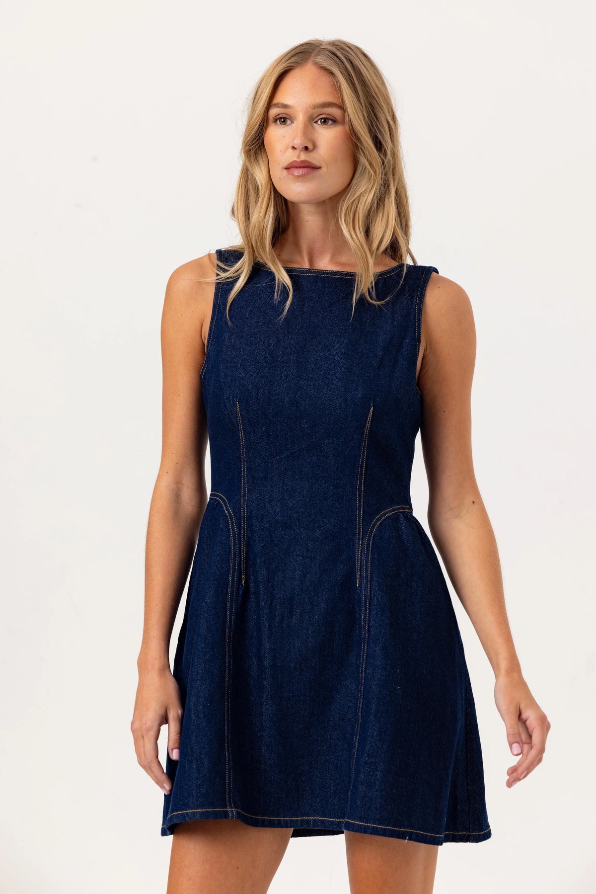 Sundays Rae Dress Dark Denim