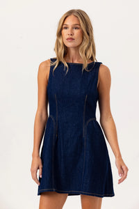 Sundays Rae Dress Dark Denim