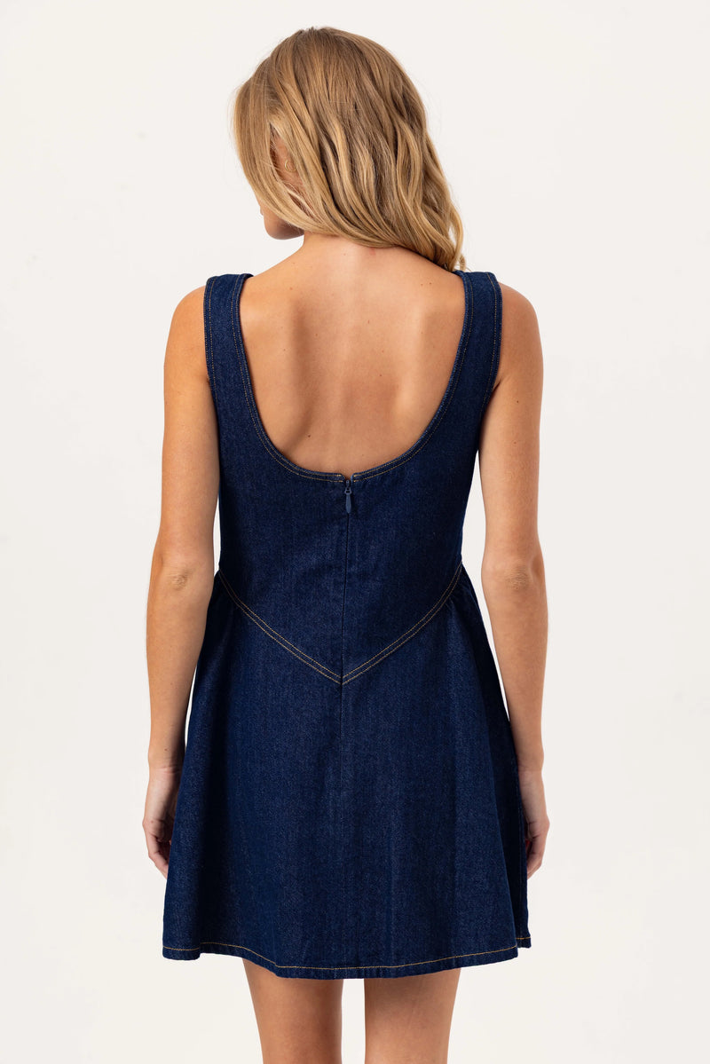 Sundays Rae Dress Dark Denim