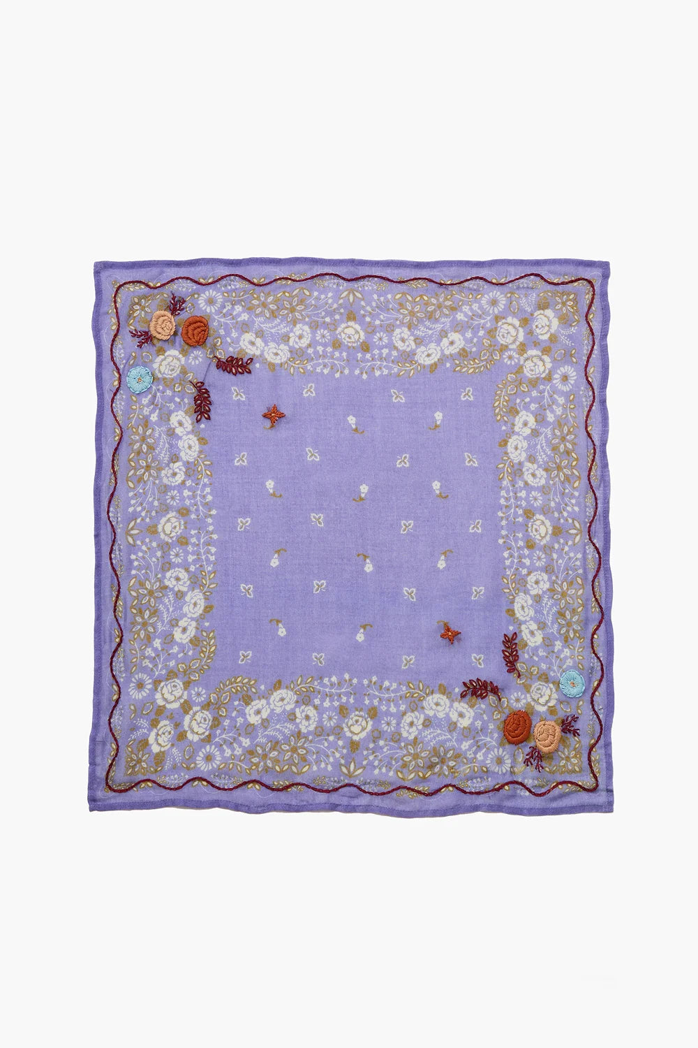 Chan Luu Emb. Floral Bandana Lavender
