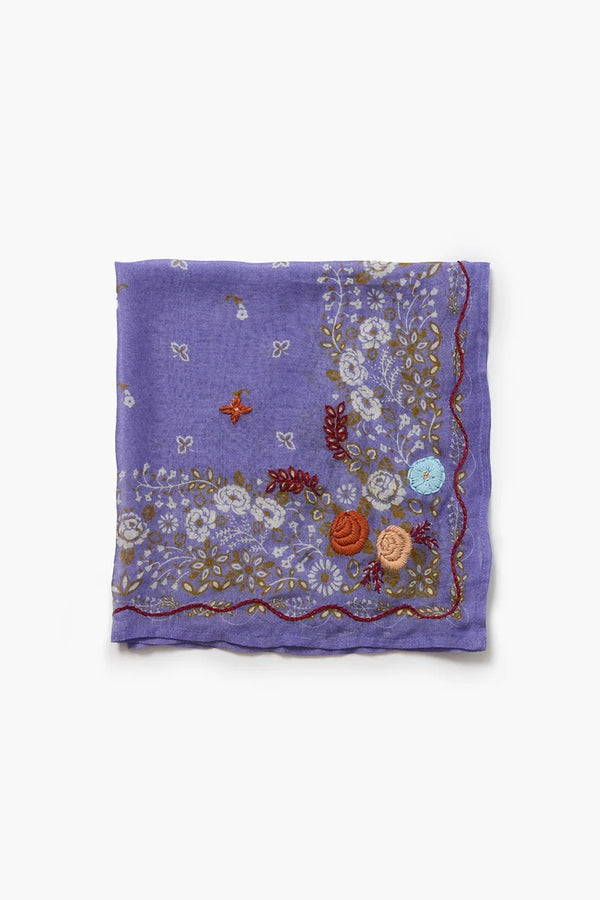 Chan Luu Emb. Floral Bandana Lavender
