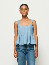 Nation Dove Pleated Tank